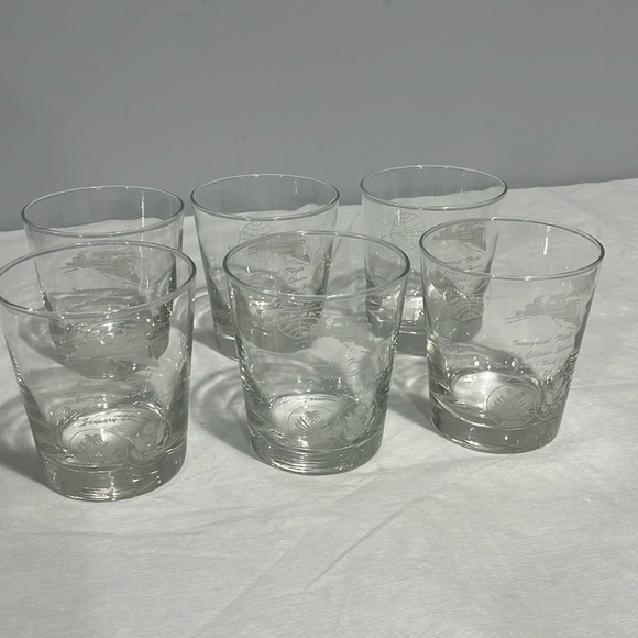 Pan Am Glasses Jet Clipper 1965 Inaugural Flight NY To Port-A-Prince Set Of 6 - Picture 10 of 16